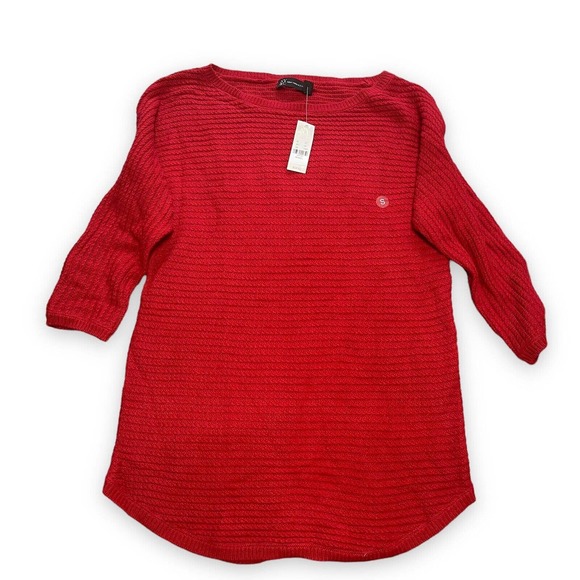 NWT New York & Company Women's Red Knit Long Sleeve Sweater, Size Small - Picture 1 of 6
